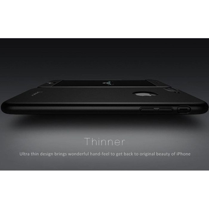 Husa Apple iPhone 7 IPAKY Full Cover 360 Negru + Folie Cadou [4]