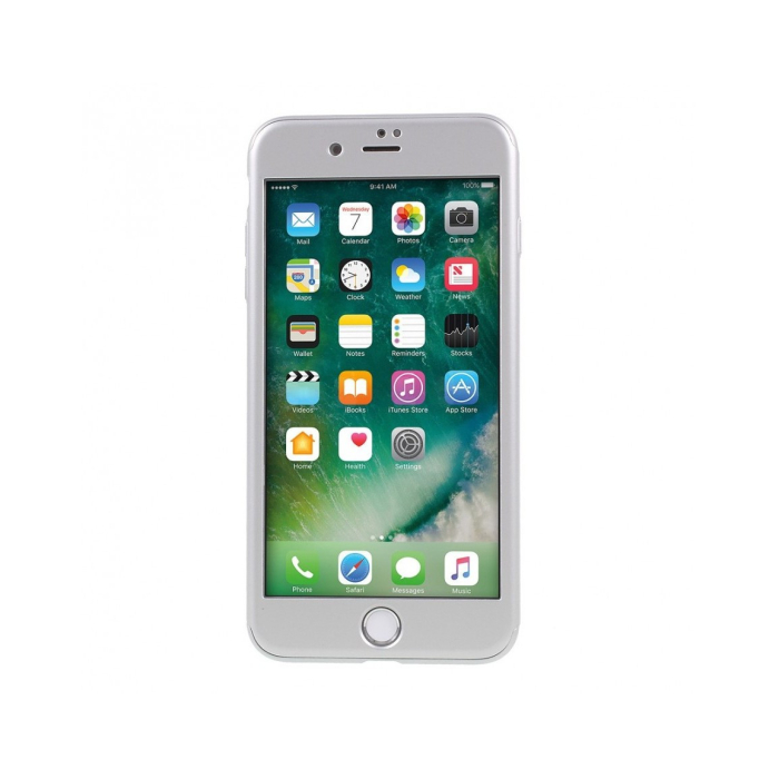 Husa Apple iPhone 7 Plus IPAKY Full Cover 360 Argintiu + Folie Cadou [4]