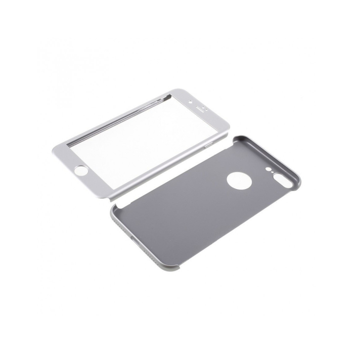 Husa Apple iPhone 7 Plus IPAKY Full Cover 360 Argintiu + Folie Cadou [8]