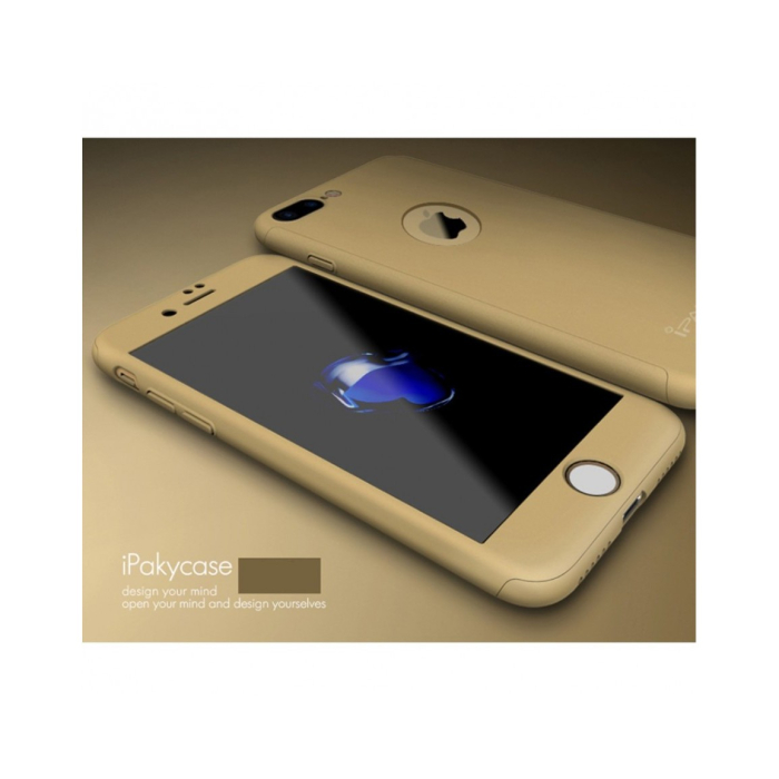 Husa Apple iPhone 7 Plus IPAKY Full Cover 360 Auriu + Folie Cadou [7]