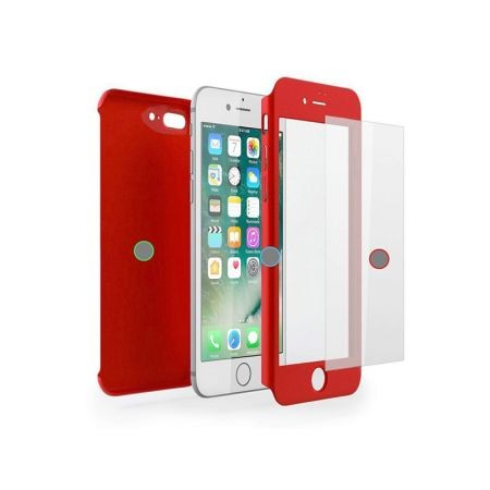 Husa Apple iPhone 7 Plus IPAKY Full Cover 360 Rosu + Folie Cadou [5]