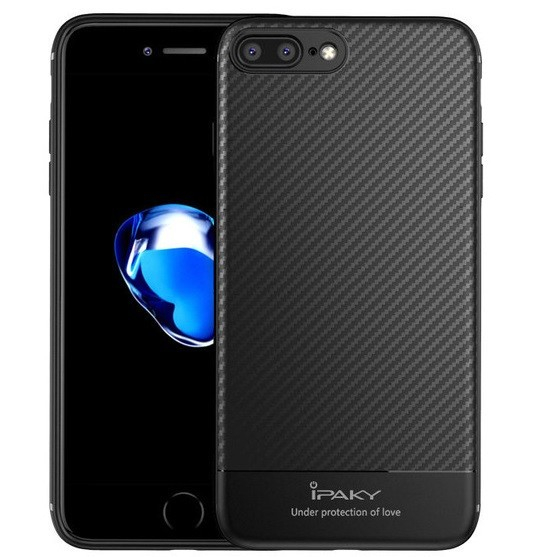 Husa Apple iPhone 8 Plus IPAKY Carbon Fiber Negru [4]