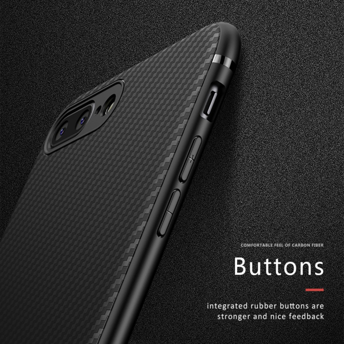 Husa Apple iPhone 8 Plus IPAKY Carbon Fiber Negru [3]