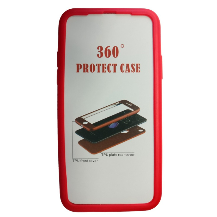 Husa Apple iPhone X Full Silicone Rosu [3]