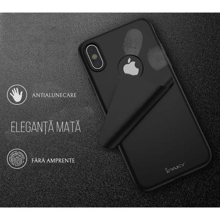 Husa Apple iPhone X IPAKY Full Cover 360 Negru + Folie Cadou [9]