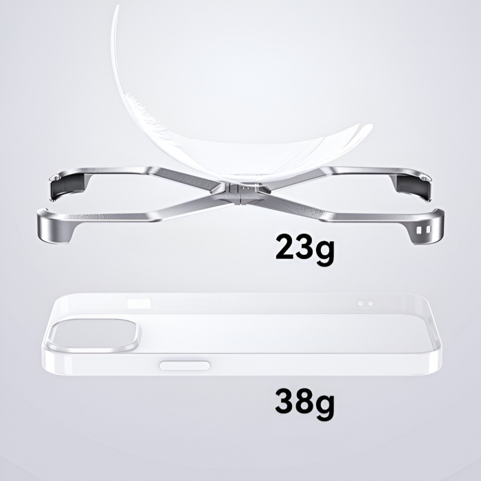 Husa Armor X Compatibila cu iPhone 15, , Aliaj de Aluminiu, Antisoc, Antizgarieturi, Impermeabila, Margini cu 2 Straturi, Aderent, Montare Usoara, Surubelnita Inclusa, Gri Metalizat [3]