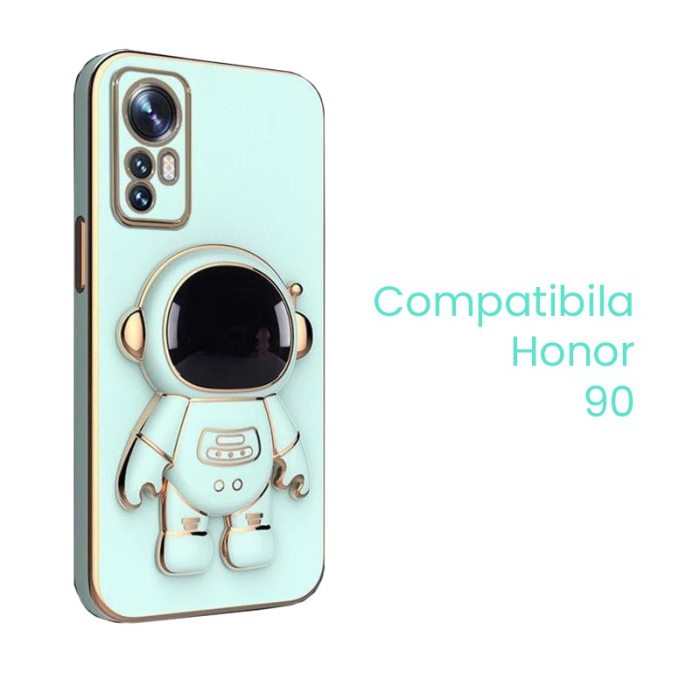 Husa de Protectie 2 in 1, , Husa de Protectie pentru Honor 90, Model Astronaut, Husa cu Suport, din TPU, Verde [2]