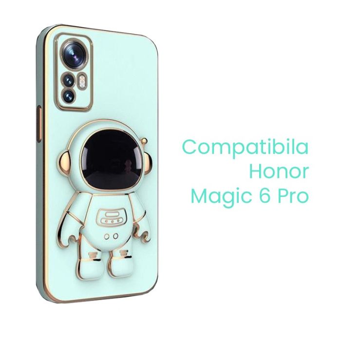 Husa de Protectie 2 in 1, , Husa de Protectie pentru Honor Magic 6 Pro, Model Astronaut cu Suport, din TPU, Verde [2]