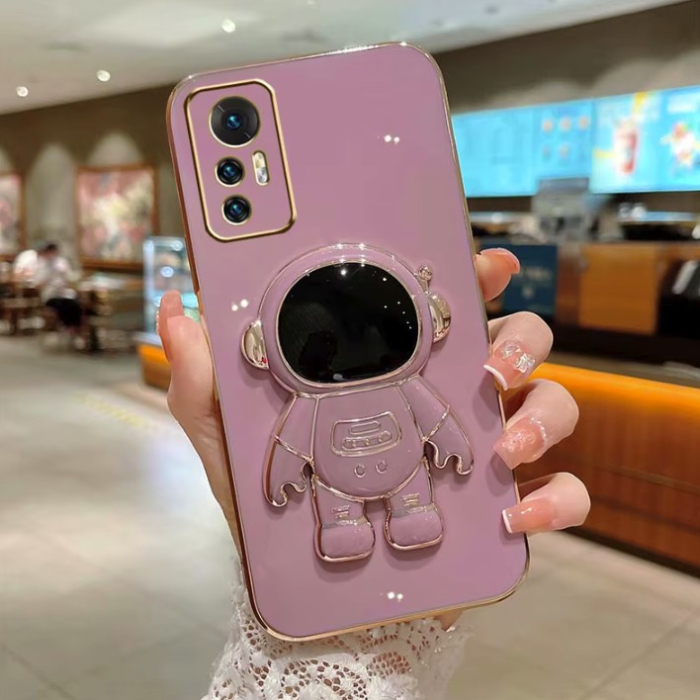 Husa de Protectie 2 in 1, , Husa de Protectie pentru Samsung Galaxy A15/A15 5G, Model Astronaut cu Suport, din TPU, Mov [3]