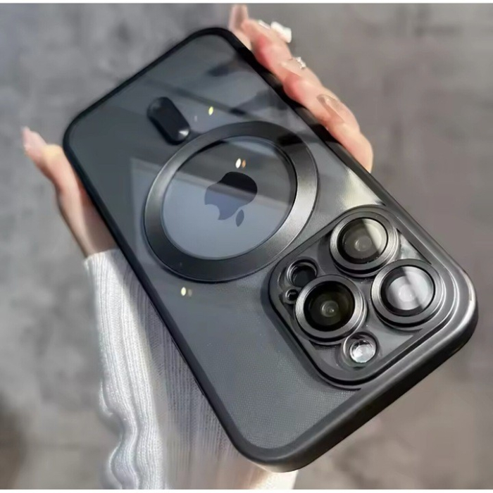 Husa de Protectie Compatibil cu iPhone 16, , Incarcare Wireless, Tehnologie Magsafe, Carcasa din TPU/ PC, Protectie Camera, Antisoc, Antizgariere, Gri - Transparent [5]