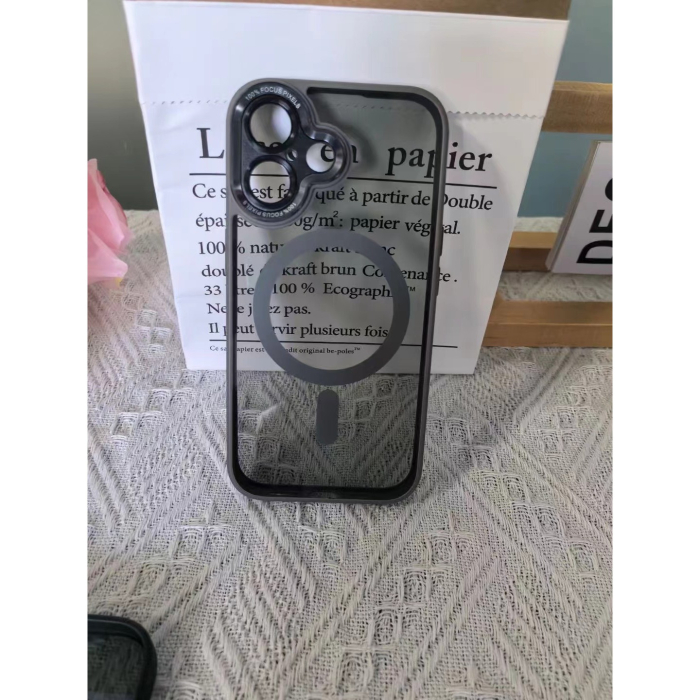 Husa de Protectie Compatibil cu iPhone 16, , Incarcare Wireless, Tehnologie Magsafe, Carcasa din TPU/ PC, Protectie Camera, Antisoc, Antizgariere, Negru - Transparent [2]