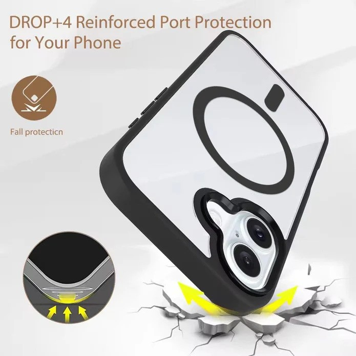 Husa de Protectie Compatibil cu iPhone 16 Plus, , Incarcare Wireless, Tehnologie Magsafe, Carcasa din TPU/ PC, Protectie Camera, Antisoc, Antizgariere, Gri - Transparent [4]