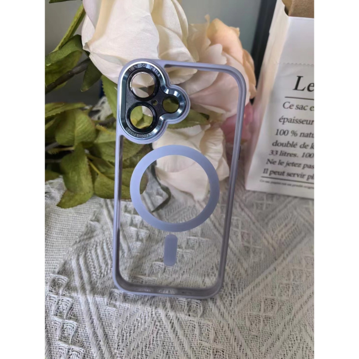 Husa de Protectie Compatibil cu iPhone 16 Plus, , Incarcare Wireless, Tehnologie Magsafe, Carcasa din TPU/ PC, Protectie Camera, Antisoc, Antizgariere, Mov (lila) - Transparent [2]