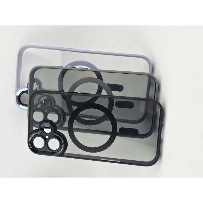 Husa de Protectie Compatibil cu iPhone 16 Pro, , Incarcare Wireless, Tehnologie Magsafe, Carcasa din TPU/ PC, Protectie Camera, Antisoc, Antizgariere, Mov (lila) - Transparent [2]