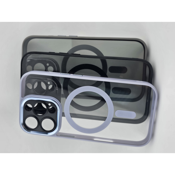 Husa de Protectie Compatibil cu iPhone 16 Pro, , Incarcare Wireless, Tehnologie Magsafe, Carcasa din TPU/ PC, Protectie Camera, Antisoc, Antizgariere, Negru - Transparent [4]