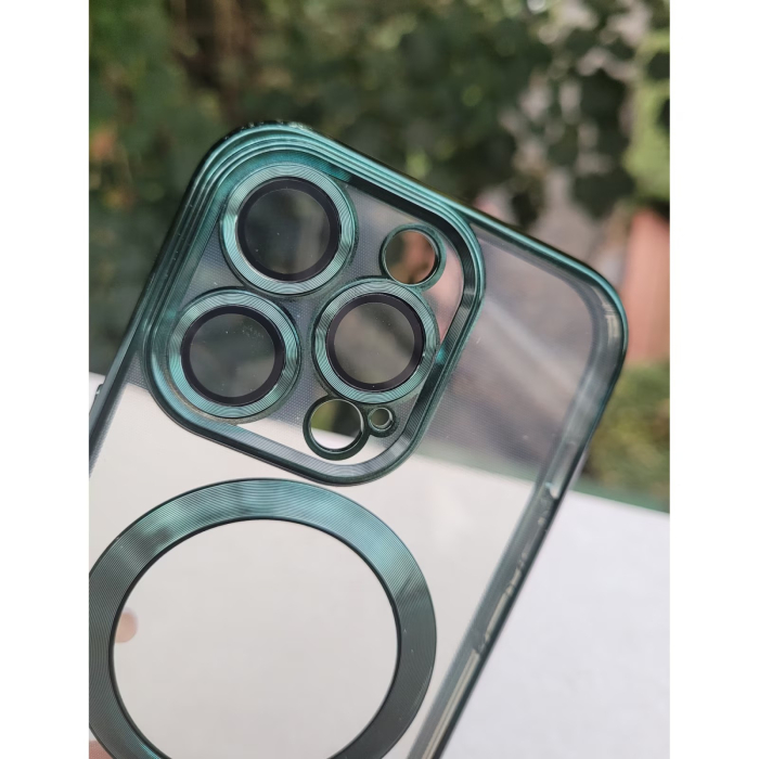 Husa de Protectie Compatibil cu iPhone 16 Pro, , Incarcare Wireless, Tehnologie Magsafe, Carcasa din TPU/ PC, Protectie Camera, Antisoc, Antizgariere, Negru - Transparent [2]