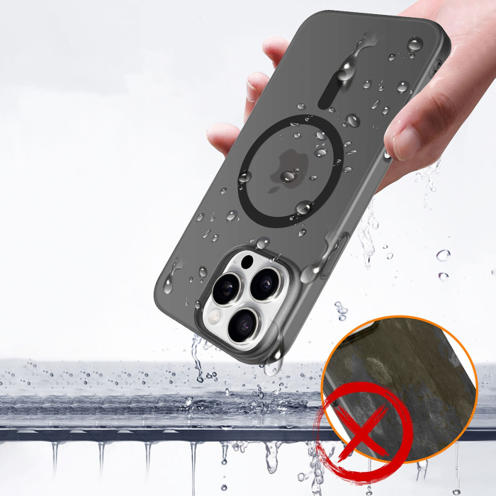 Husa de Protectie compatibila Apple iPhone 17 Pro, , Magnetica Ultra-subtire, Anti-alunecare, Protectie PC, Rezistenta la Zgirieturi, Negru [3]