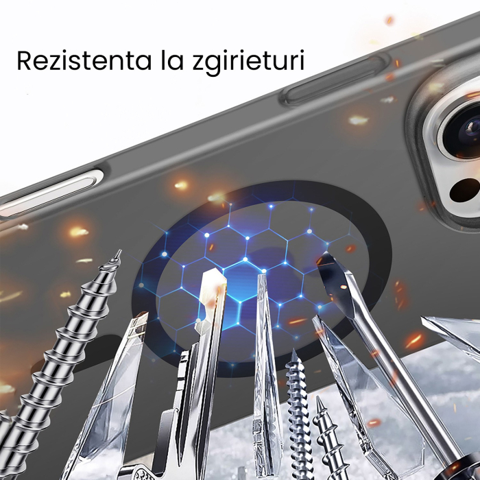 Husa de Protectie compatibila Apple iPhone 17 Pro Max, , Magnetica Ultra-subtire, Anti-alunecare, Protectie PC, Rezistenta la Zgirieturi, Negru [5]