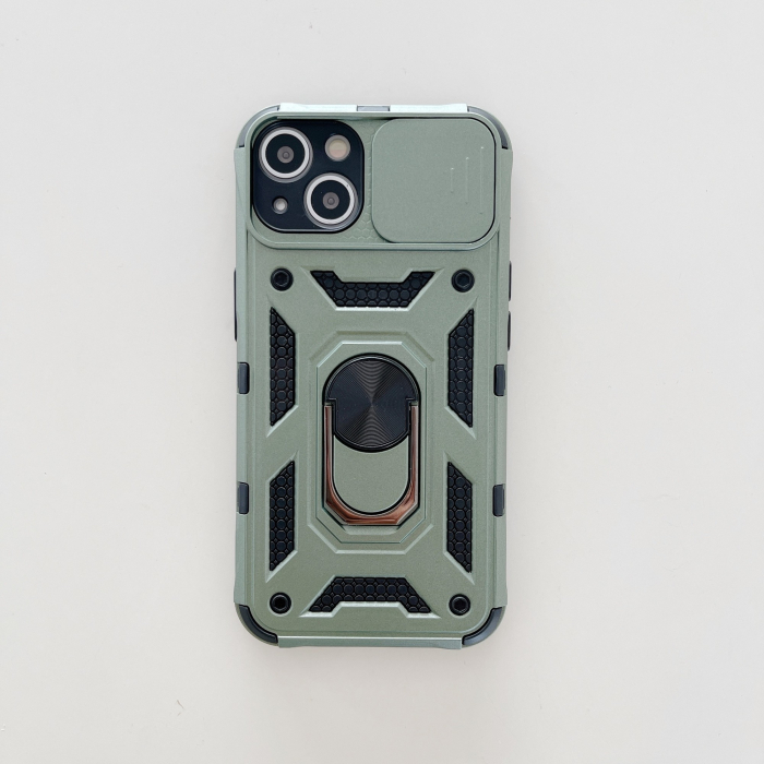 Husa de protectie compatibila cu Apple iPhone 13 Defender Model 4 cu suport,Verde [2]