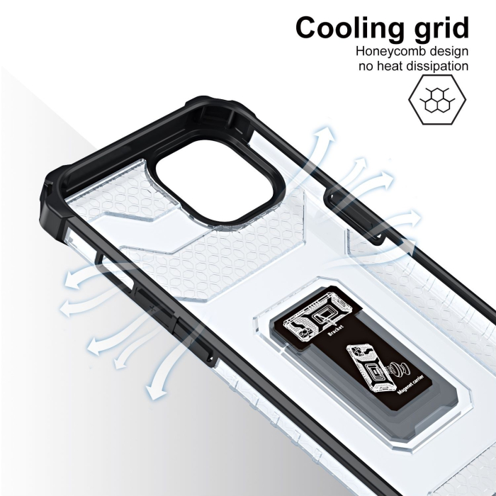 Husa de protectie compatibila cu Apple iPhone 13 Mini Acrylic Armor cu suport Negru [4]