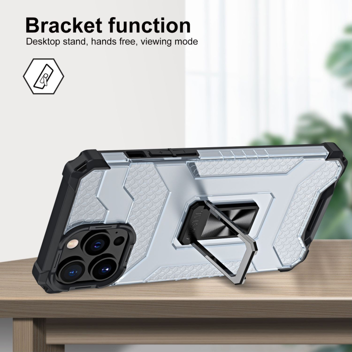 Husa de protectie compatibila cu Apple iPhone 13 Pro Acrylic Armor cu suport Negru [3]