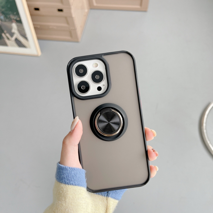 Husa de protectie compatibila cu Apple iPhone 13 Pro,Defender cu prindere inel,Negru [2]