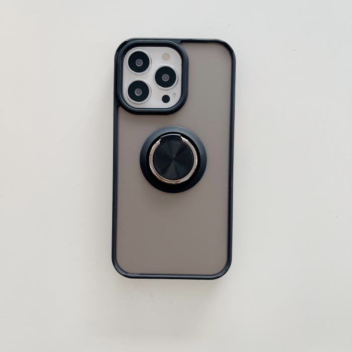 Husa de protectie compatibila cu Apple iPhone 13 Pro,Defender cu prindere inel,Negru [3]