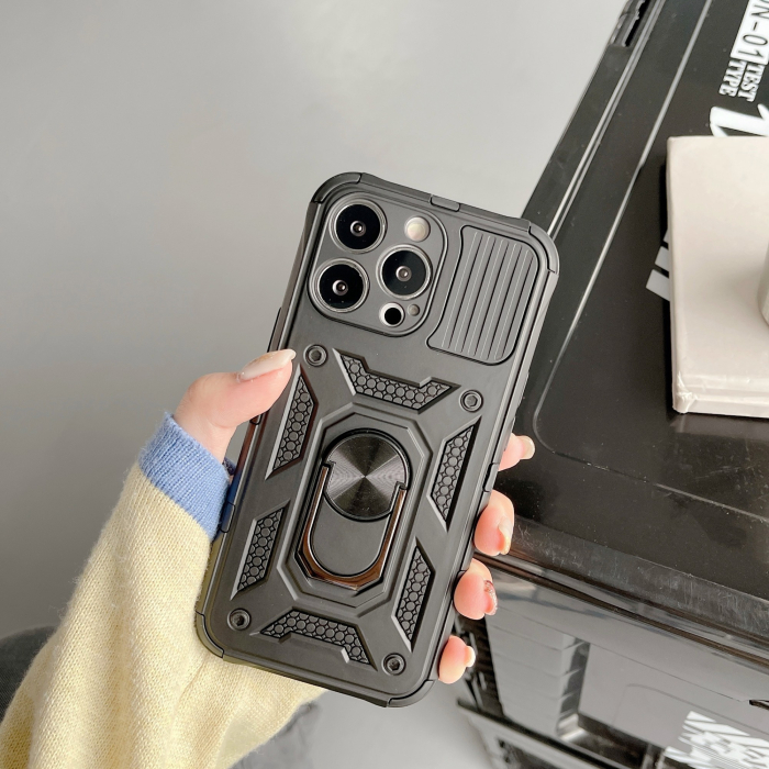 Husa de protectie, , compatibila cu Apple iPhone 13 Pro Defender Model 4 cu suport,Negru [2]