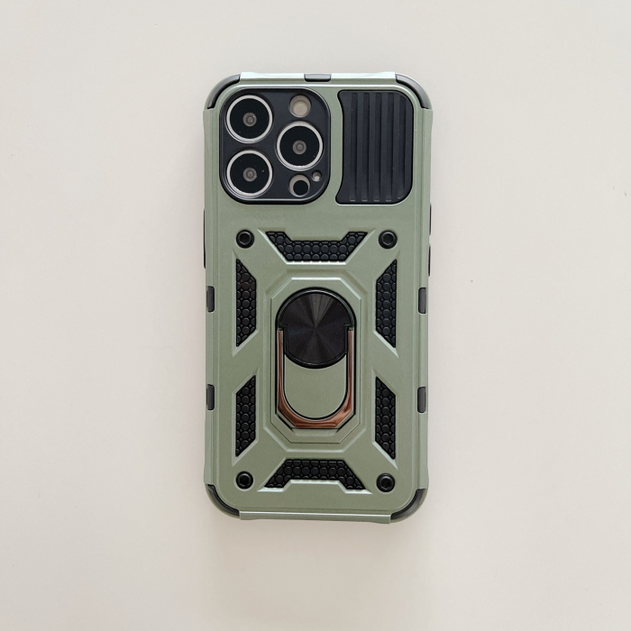 Husa de protectie compatibila cu Apple iPhone 13 Pro Defender Model 4 cu suport,Verde [3]