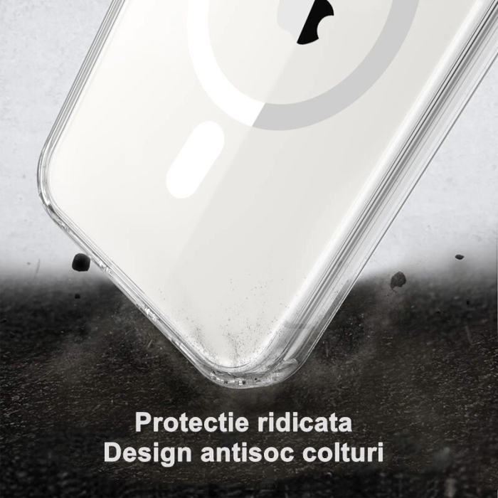 Husa de protectie compatibila cu Apple iPhone 15 Plus, MagSafe Blister, gaura mare camera, transparenta [5]