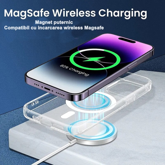 Husa de protectie compatibila cu Apple iPhone 15 Pro, MagSafe Blister, gaura mare camera, transparenta [3]