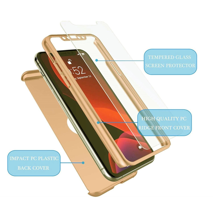 Husa de protectie compatibila cu Samsung S20 FE, Full Cover 360, Auriu + Folie de protectie [3]