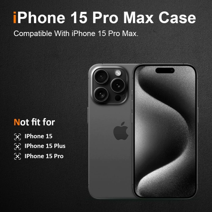 Husa de Protectie din Silicon, pentru Apple iPhone 15 Pro Max, PC, Antisoc, Rezistenta la Impact, Transparenta [6]