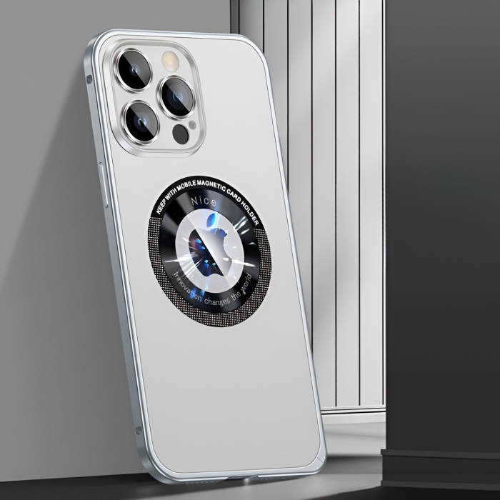 Husa de Protectie MagSafe Compatibila cu iPhone 15 Pro Max, , Carcasa din Metal, Incarcare Wireless, Acoperire Completa, Protectie Camera, Antisoc, Antizgariere, Antialunecare, Gri Metalizat [3]