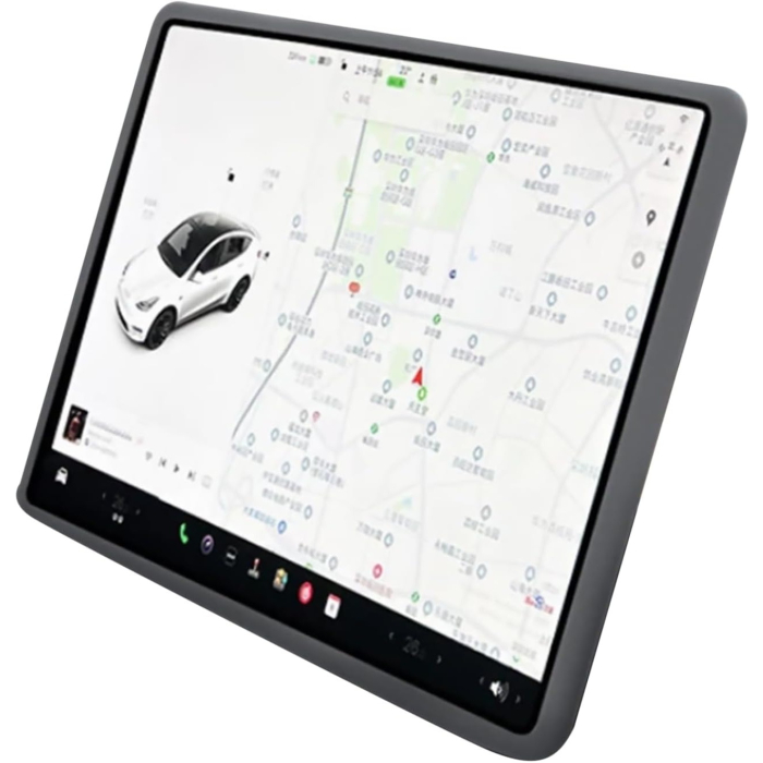 Husa de Protectie Margini Ecran Frontal Tesla, Flipp, Compatibil cu Tesla Model 3/Y, din TPE, Gri [2]