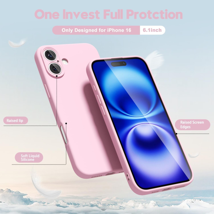 Husa de Protectie Matte TPU, , pentru Apple iPhone 16 Plus, Protectie Camera, Antisoc, Antizgariere, Antialunecare, Acoperire Completa, Roz [5]