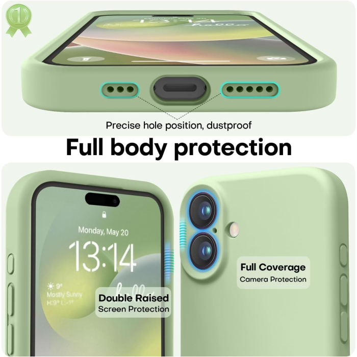 Husa de Protectie Matte TPU, , pentru Apple iPhone 16 Plus, Protectie Camera, Antisoc, Antizgariere, Antialunecare, Acoperire Completa, Verde [3]