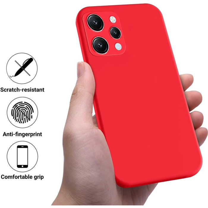 Husa de Protectie Matte TPU, , pentru Xiaomi Redmi 12, Protectie Camera, Antisoc, Antizgariere, Antialunecare, Acoperire Completa, Rosu [3]