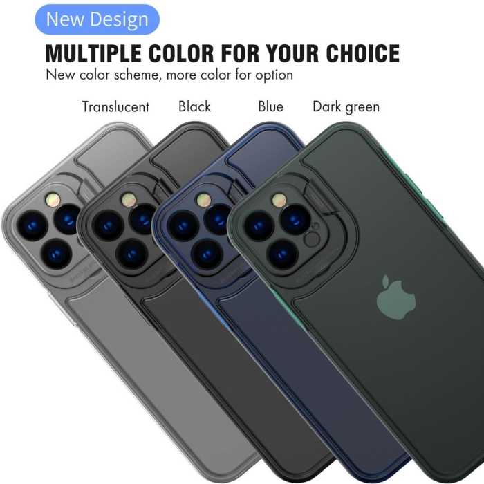 Husa de protectie pentru Apple iPhone 14 Pro Max, , Bracket series cu suport si protectie pentru camera, Transparent [4]