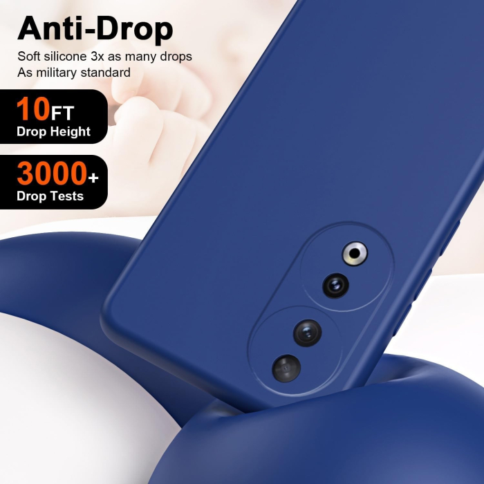 Husa de Protectie, , pentru Honor 90, Liquid Silicone, cu Microfibra pe Interior, Protectie Antisoc, Compatibil Incarcare Wireless, Albastru [5]