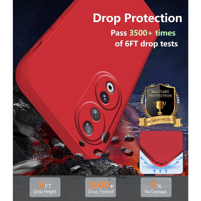 Husa de Protectie, , pentru Honor 90, Liquid Silicone, cu Microfibra pe Interior, Protectie Antisoc, Compatibil Incarcare Wireless, Rosu [2]