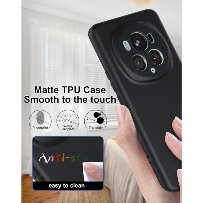 Husa de Protectie, , pentru Honor Magic 6 Pro, Liquid Silicone, cu Microfibra pe Interior, Protectie Antisoc, Compatibil Incarcare Wireless, Negru [3]