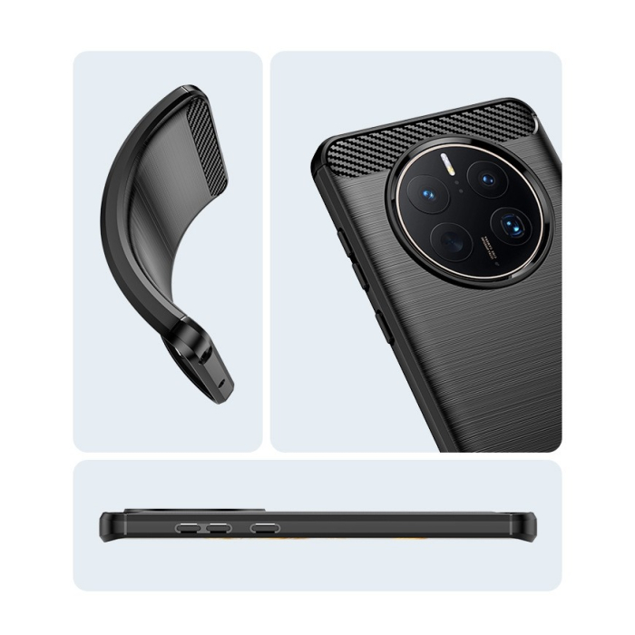 Husa de Protectie pentru Huawei Mate 50 Pro, , Protectie 360, din TPU cu element de Carbon, Anti Alunecare, 1.8 mm, Negru [5]