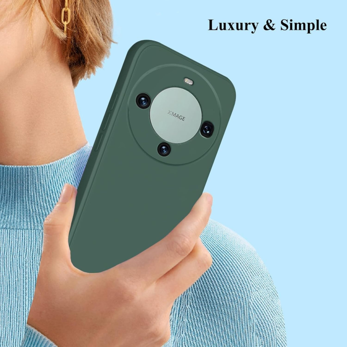 Husa de Protectie, , pentru Huawei Mate 60 Pro, Liquid Silicone, cu Microfibra pe Interior, Protectie Antisoc, Compatibil Incarcare Wireless, Verde [3]