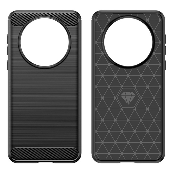 Husa de Protectie pentru Huawei Mate 60 Pro, , Protectie 360, din TPU cu element de Carbon, Anti Alunecare, 1.8 mm, Negru [7]