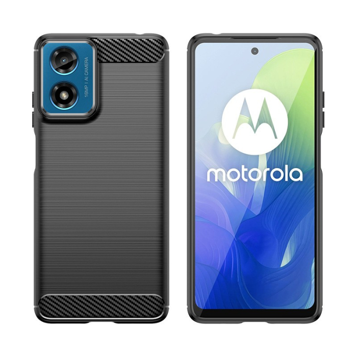 Husa de Protectie pentru Motorola Moto G04 5G / Moto G24 5G, , Protectie 360, din TPU cu element de Carbon, Anti Alunecare, 1.8 mm, Negru [2]