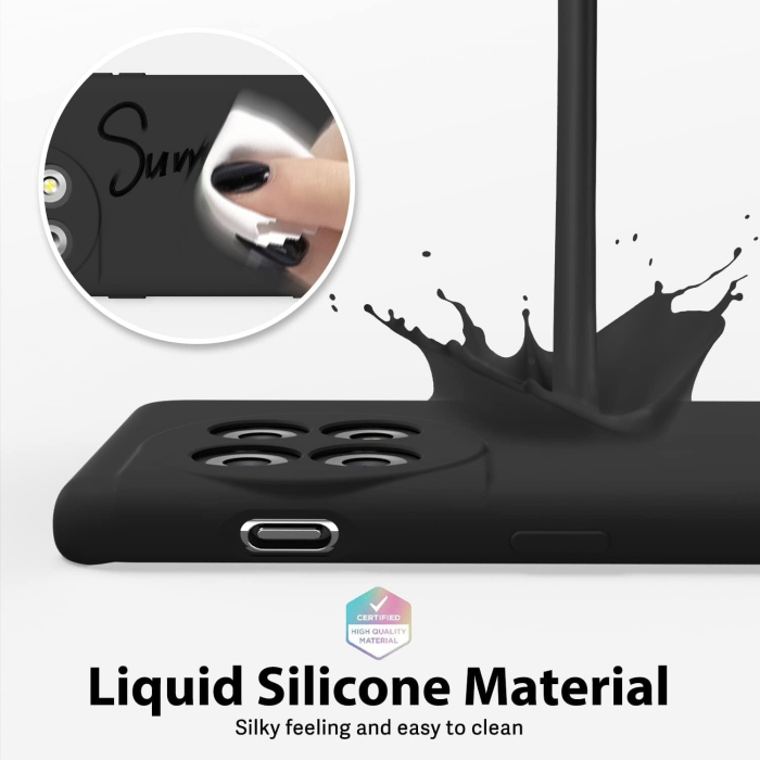 Husa de Protectie, , pentru OnePlus 11 5G, Liquid Silicone, cu Microfibra pe Interior, Protectie Antisoc, Compatibil Incarcare Wireless, Negru [4]