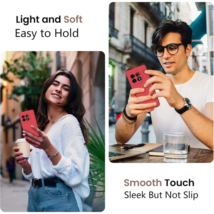 Husa de Protectie, , pentru OnePlus 11 5G, Liquid Silicone, cu Microfibra pe Interior, Protectie Antisoc, Compatibil Incarcare Wireless, Rosu [2]