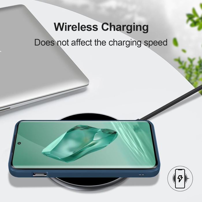 Husa de Protectie, , pentru OnePlus 12 5G, Liquid Silicone, cu Microfibra pe Interior, Protectie Antisoc, Compatibil Incarcare Wireless, Albastru [2]