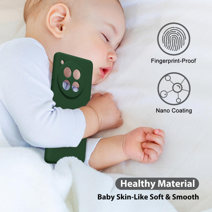 Husa de Protectie, , pentru OnePlus 12 5G, Liquid Silicone, cu Microfibra pe Interior, Protectie Antisoc, Compatibil Incarcare Wireless, Verde [4]